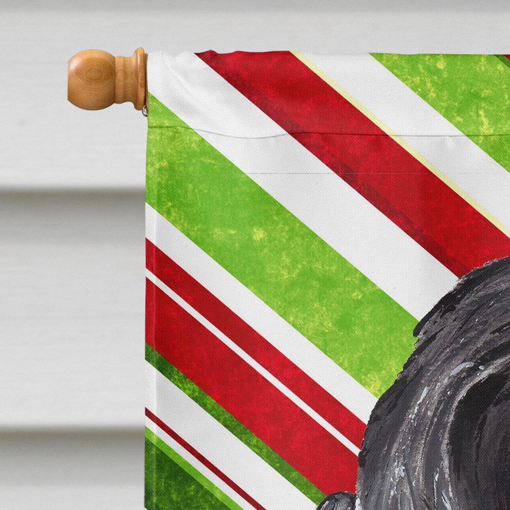 Black Cocker Spaniel Candy Cane Christmas House Flag 28x40 Porch Sleeve Pole Decorative Outside Yard Banner Artwork Wall Hanging, Polyester