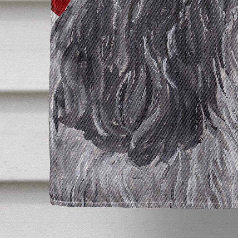 Black Cocker Spaniel Candy Cane Christmas House Flag 28x40 Porch Sleeve Pole Decorative Outside Yard Banner Artwork Wall Hanging, Polyester