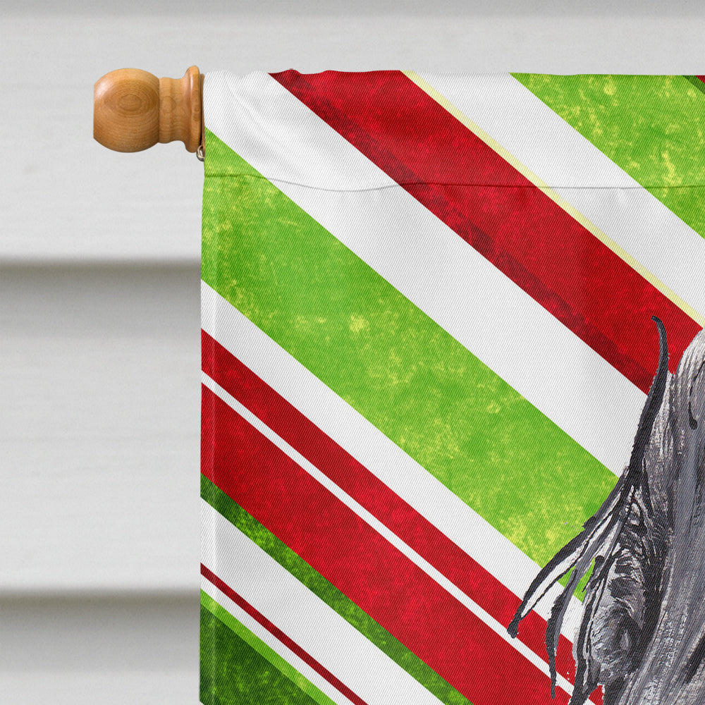 Black Cocker Spaniel Candy Cane Christmas House Flag 28x40 Porch Sleeve Pole Decorative Outside Yard Banner Artwork Wall Hanging, Polyester