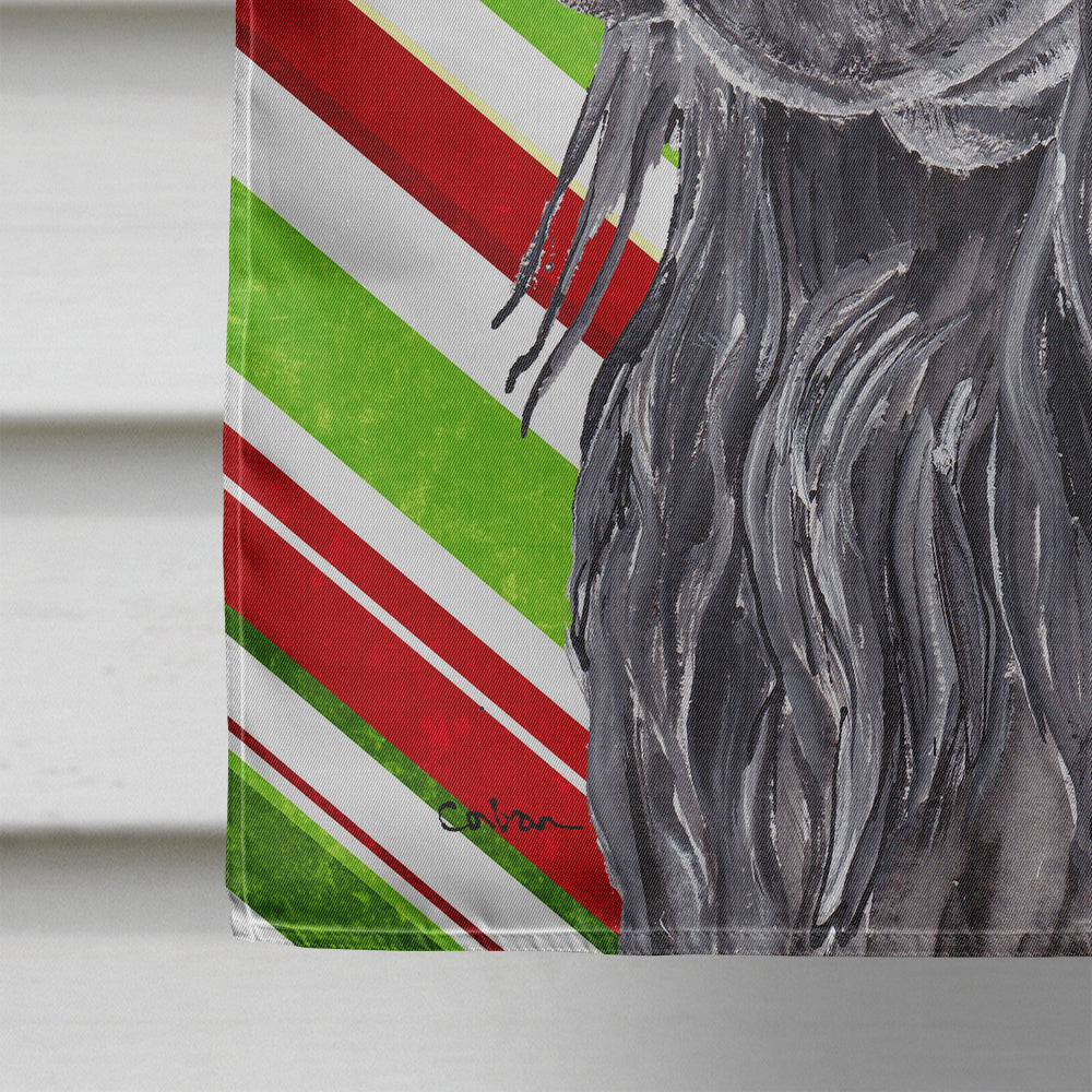 Black Cocker Spaniel Candy Cane Christmas House Flag 28x40 Porch Sleeve Pole Decorative Outside Yard Banner Artwork Wall Hanging, Polyester