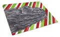 Black Cocker Spaniel Candy Cane Christmas Cutting Board Tempered Glass Kitchen Cutting Surface, Heat Resistant Chopping, Non-Slip Feet, Food Prep & Serving