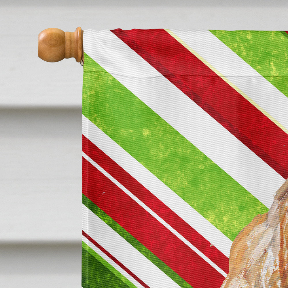 Buff Cocker Spaniel Candy Cane Christmas House Flag 28x40 Porch Sleeve Pole Decorative Outside Yard Banner Artwork Wall Hanging, Polyester