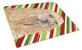 Buff Cocker Spaniel Candy Cane Christmas Cutting Board Tempered Glass Kitchen Cutting Surface, Heat Resistant Chopping, Non-Slip Feet, Food Prep & Serving