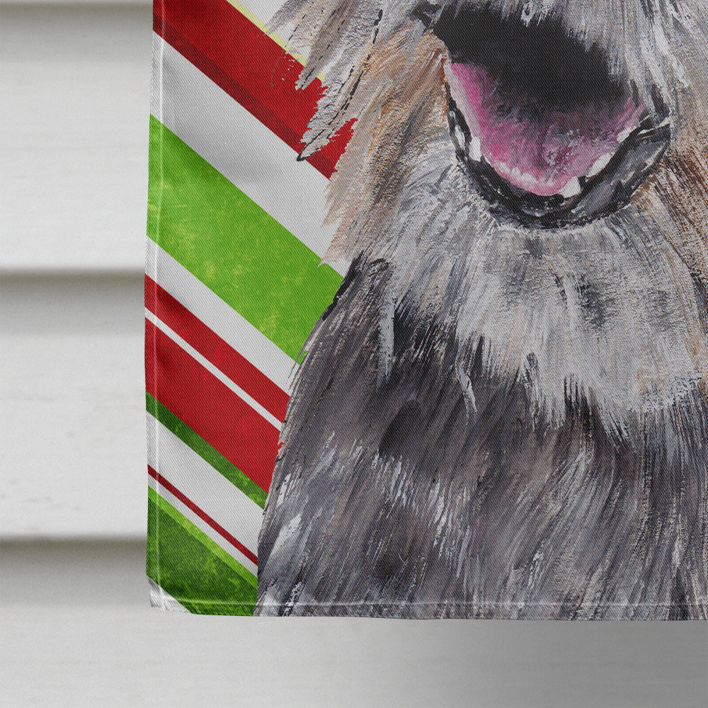 Border Terrier Candy Cane Christmas House Flag 28x40 Porch Sleeve Pole Decorative Outside Yard Banner Artwork Wall Hanging, Polyester