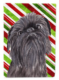 Brussels Griffon Candy Cane Christmas House Flag 28x40 Porch Sleeve Pole Decorative Outside Yard Banner Artwork Wall Hanging, Polyester