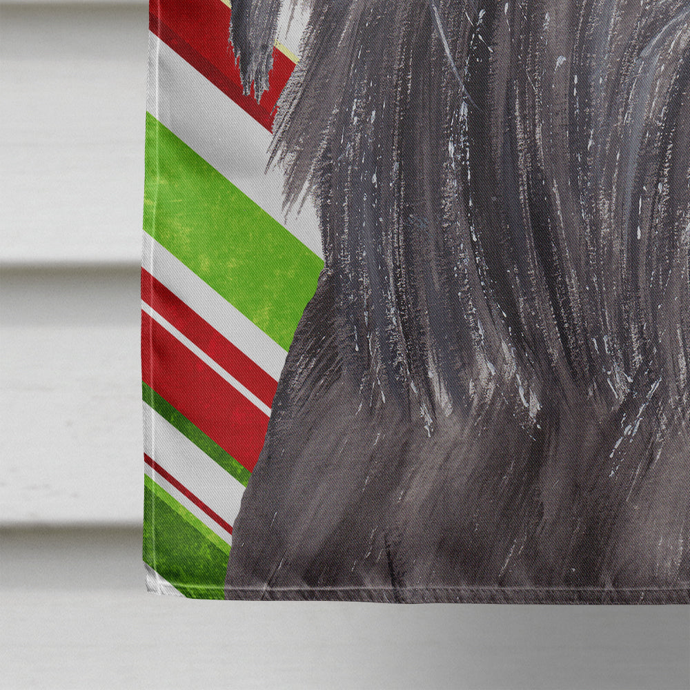 Brussels Griffon Candy Cane Christmas House Flag 28x40 Porch Sleeve Pole Decorative Outside Yard Banner Artwork Wall Hanging, Polyester