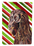 Boykin Spaniel Candy Cane Christmas House Flag 28x40 Porch Sleeve Pole Decorative Outside Yard Banner Artwork Wall Hanging, Polyester