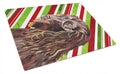 Boykin Spaniel Candy Cane Christmas Cutting Board Tempered Glass Kitchen Cutting Surface, Heat Resistant Chopping, Non-Slip Feet, Food Prep & Serving