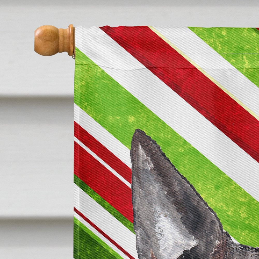 Bull Terrier Candy Cane Christmas House Flag 28x40 Porch Sleeve Pole Decorative Outside Yard Banner Artwork Wall Hanging, Polyester