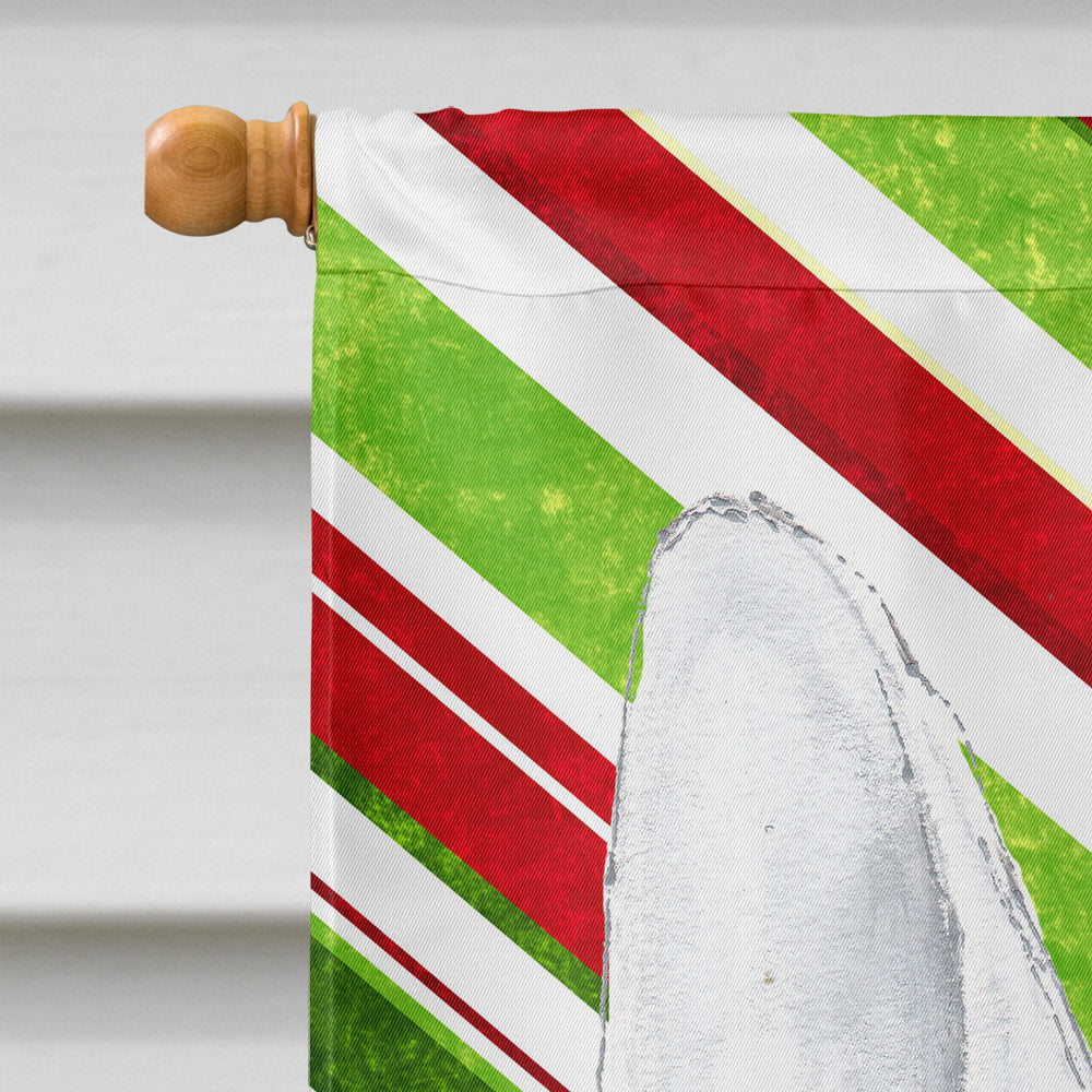 Bull Terrier Candy Cane Christmas House Flag 28x40 Porch Sleeve Pole Decorative Outside Yard Banner Artwork Wall Hanging, Polyester