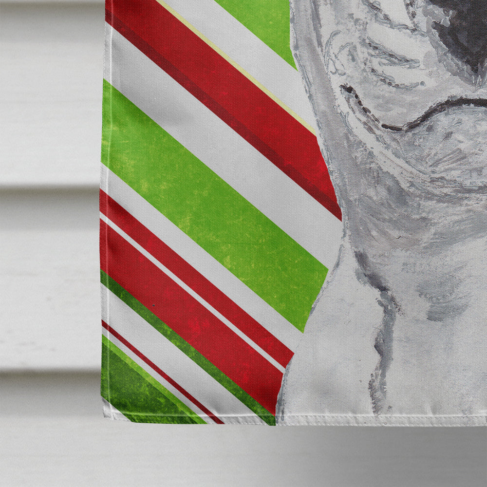 Bull Terrier Candy Cane Christmas House Flag 28x40 Porch Sleeve Pole Decorative Outside Yard Banner Artwork Wall Hanging, Polyester