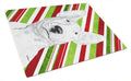 Bull Terrier Candy Cane Christmas Cutting Board Tempered Glass Kitchen Cutting Surface, Heat Resistant Chopping, Non-Slip Feet, Food Prep & Serving