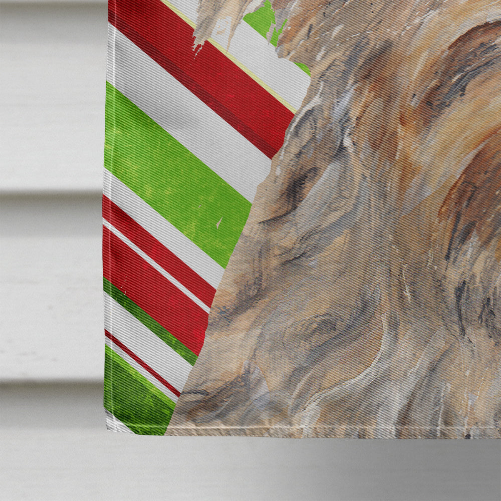 Golden Doodle Candy Cane Christmas House Flag 28x40 Porch Sleeve Pole Decorative Outside Yard Banner Artwork Wall Hanging, Polyester