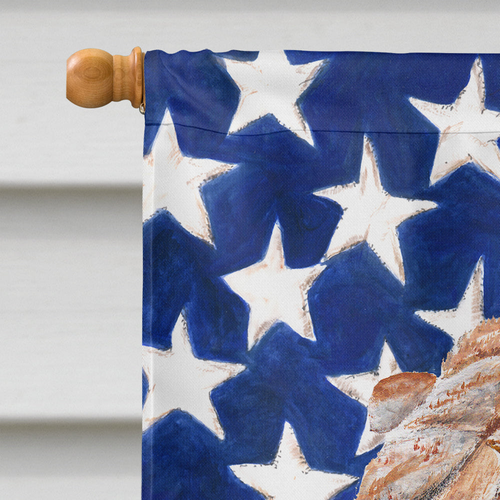 Shar Pei with American Flag USA House Flag 28x40 Porch Sleeve Pole Decorative Outside Yard Banner Artwork Wall Hanging, Polyester