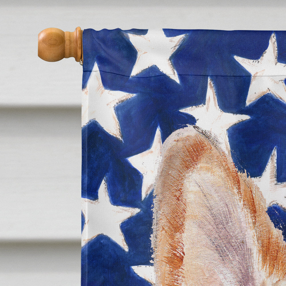 Cardigan Corgi with American Flag USA House Flag 28x40 Porch Sleeve Pole Decorative Outside Yard Banner Artwork Wall Hanging, Polyester