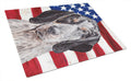 Blue Tick Coonhound with American Flag USA Cutting Board Tempered Glass Kitchen Cutting Surface, Heat Resistant Chopping, Non-Slip Feet, Food Prep & Serving