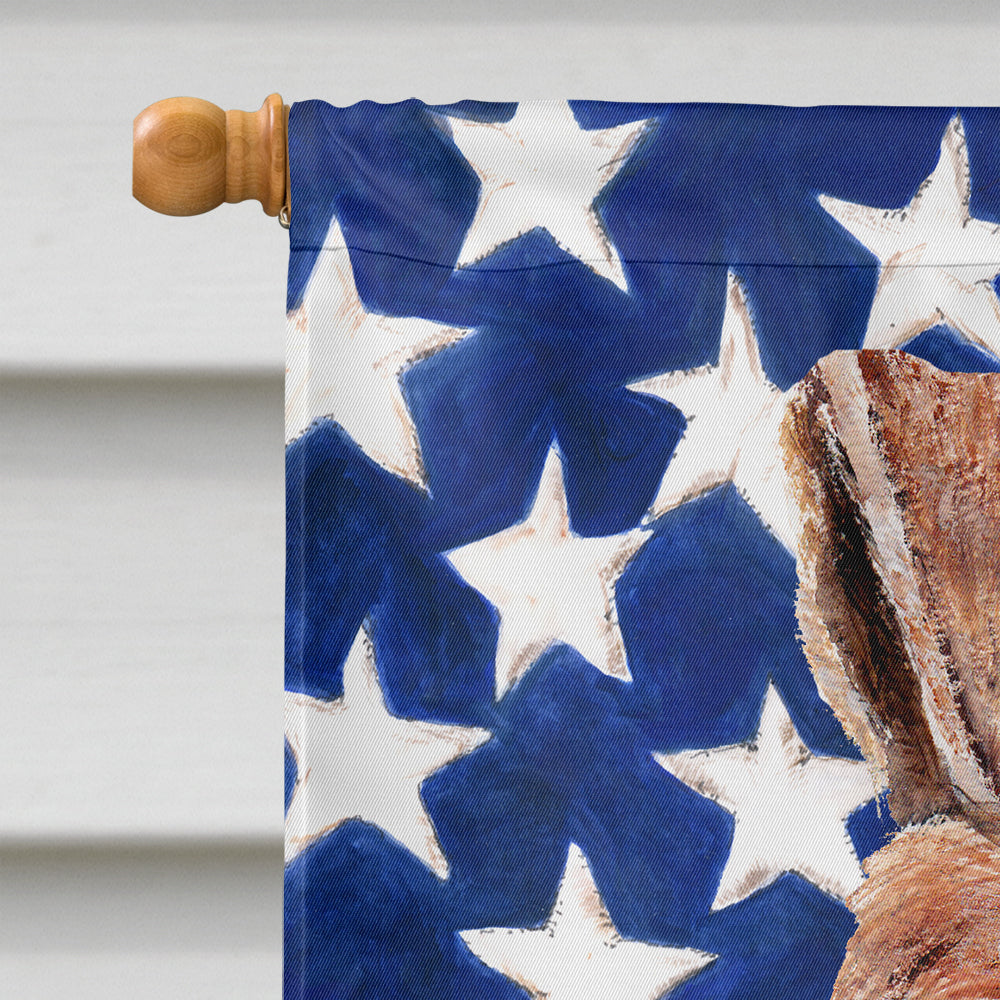 Wire Fox Terrier with American Flag USA House Flag 28x40 Porch Sleeve Pole Decorative Outside Yard Banner Artwork Wall Hanging, Polyester