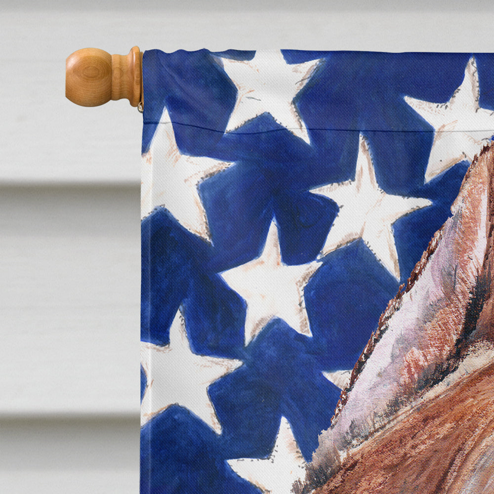 Staffordshire Bull Terrier Staffie with American Flag USA House Flag 28x40 Porch Sleeve Pole Decorative Outside Yard Banner Artwork Wall Hanging, Polyester