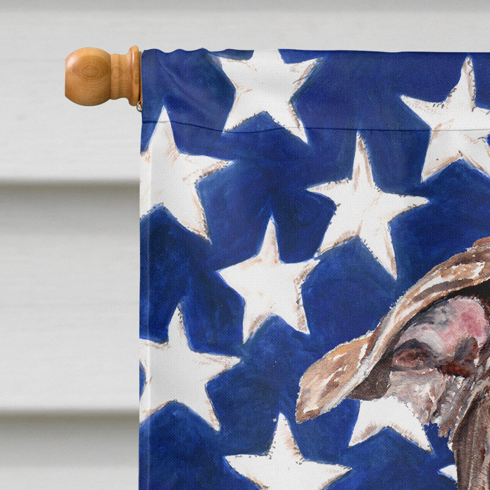 Staffordshire Bull Terrier Staffie with American Flag USA House Flag 28x40 Porch Sleeve Pole Decorative Outside Yard Banner Artwork Wall Hanging, Polyester