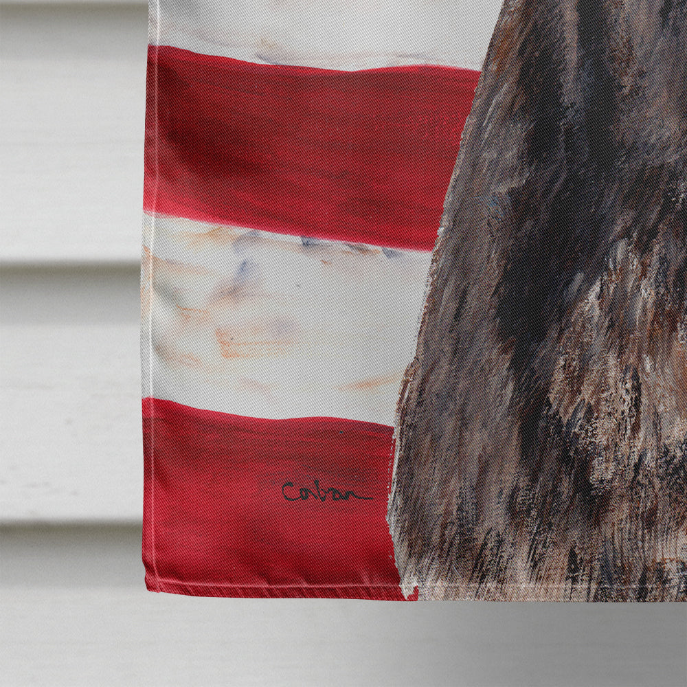 Staffordshire Bull Terrier Staffie with American Flag USA House Flag 28x40 Porch Sleeve Pole Decorative Outside Yard Banner Artwork Wall Hanging, Polyester