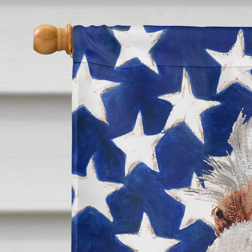 Otterhound with American Flag USA House Flag 28x40 Porch Sleeve Pole Decorative Outside Yard Banner Artwork Wall Hanging, Polyester