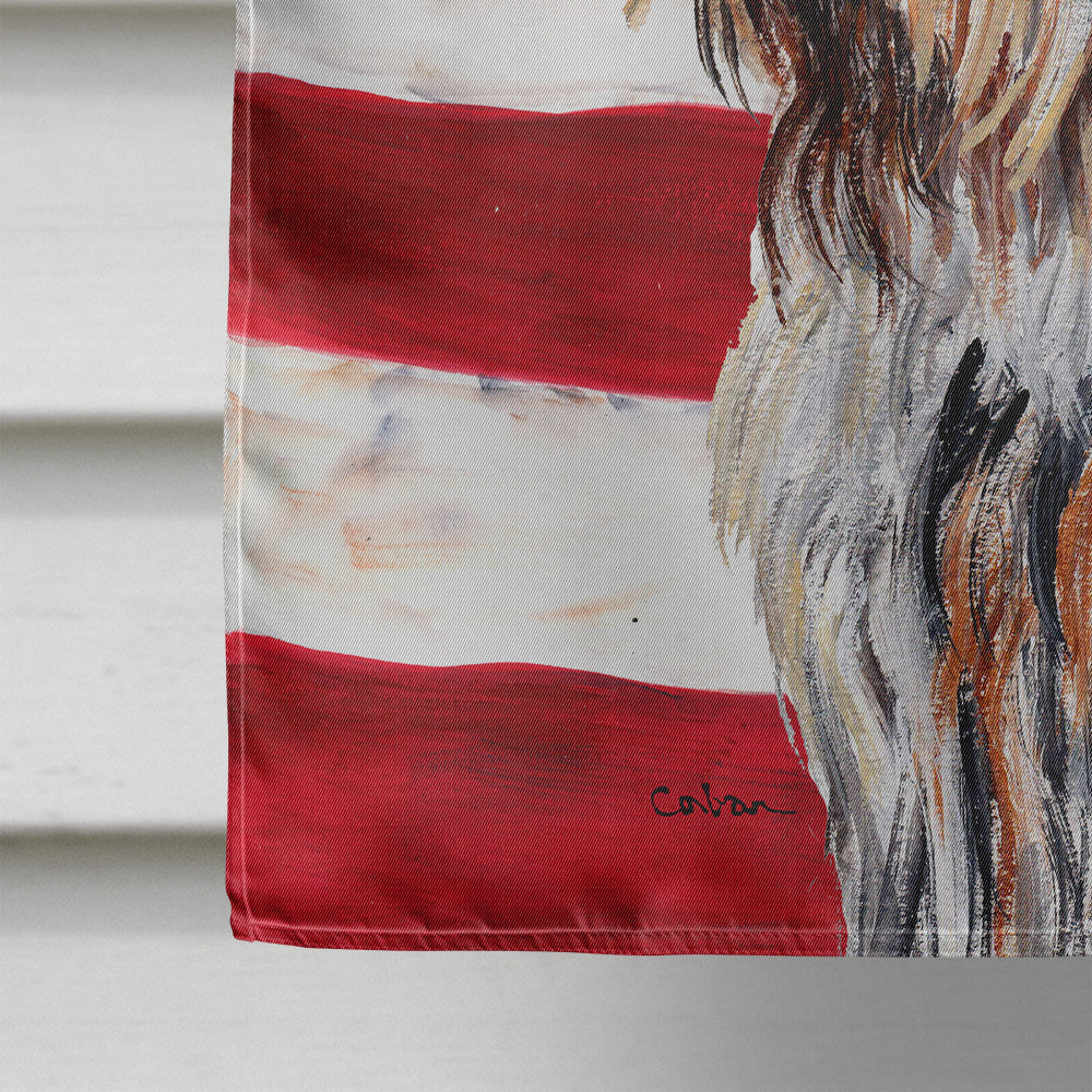 Otterhound with American Flag USA House Flag 28x40 Porch Sleeve Pole Decorative Outside Yard Banner Artwork Wall Hanging, Polyester