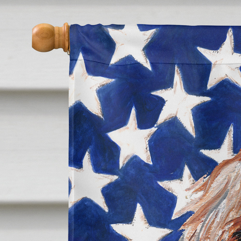 Otterhound with American Flag USA House Flag 28x40 Porch Sleeve Pole Decorative Outside Yard Banner Artwork Wall Hanging, Polyester
