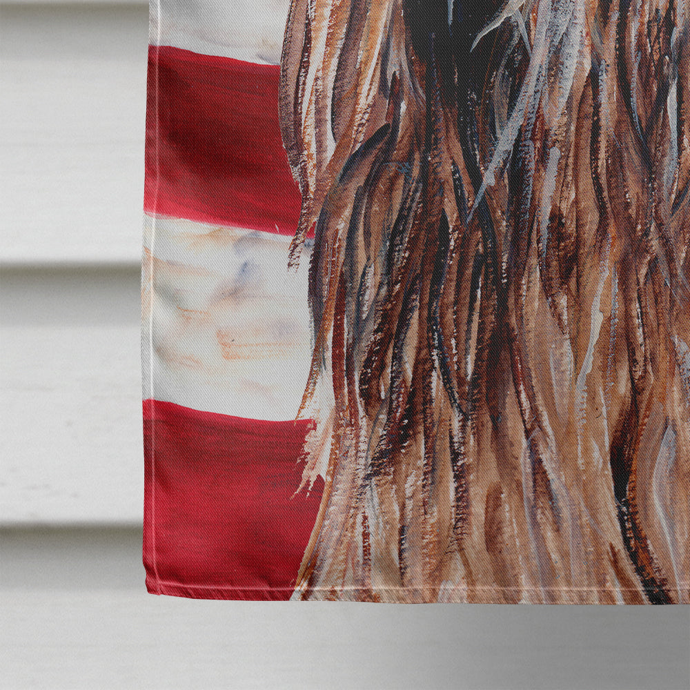 Otterhound with American Flag USA House Flag 28x40 Porch Sleeve Pole Decorative Outside Yard Banner Artwork Wall Hanging, Polyester