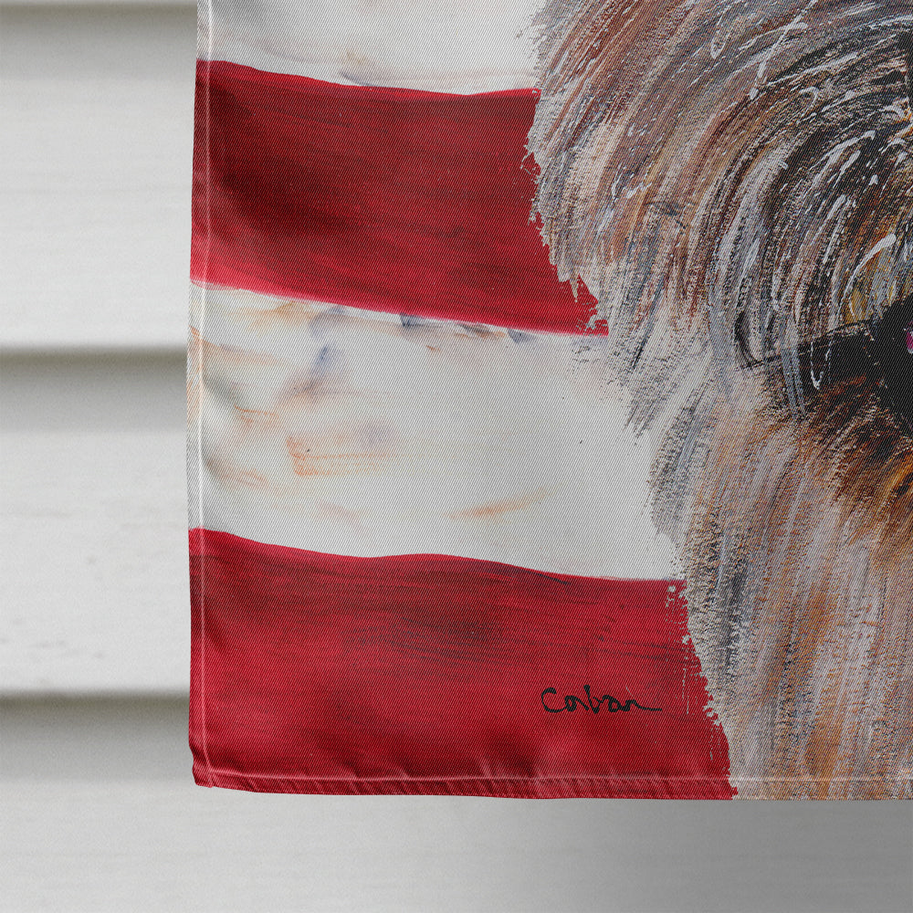 Norwich Terrier with American Flag USA House Flag 28x40 Porch Sleeve Pole Decorative Outside Yard Banner Artwork Wall Hanging, Polyester