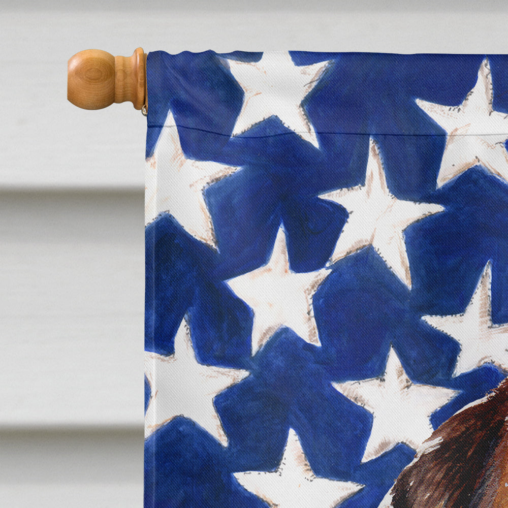 Norfolk Terrier Puppy with American Flag USA House Flag 28x40 Porch Sleeve Pole Decorative Outside Yard Banner Artwork Wall Hanging, Polyester