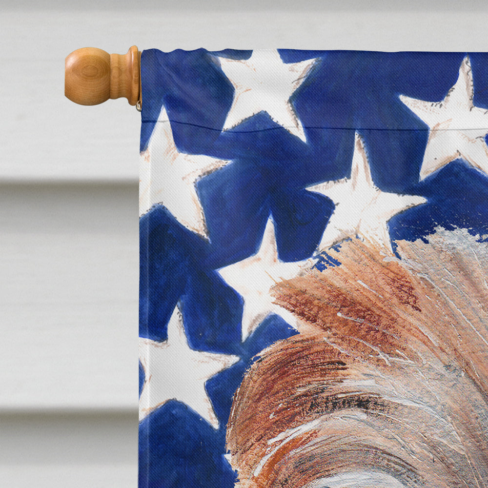 Norfolk Terrier with American Flag USA House Flag 28x40 Porch Sleeve Pole Decorative Outside Yard Banner Artwork Wall Hanging, Polyester
