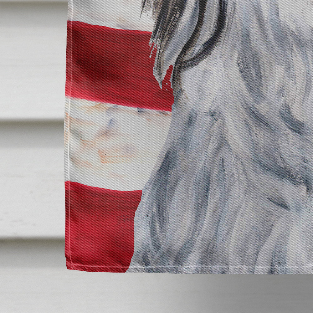 Havanese with American Flag USA House Flag 28x40 Porch Sleeve Pole Decorative Outside Yard Banner Artwork Wall Hanging, Polyester