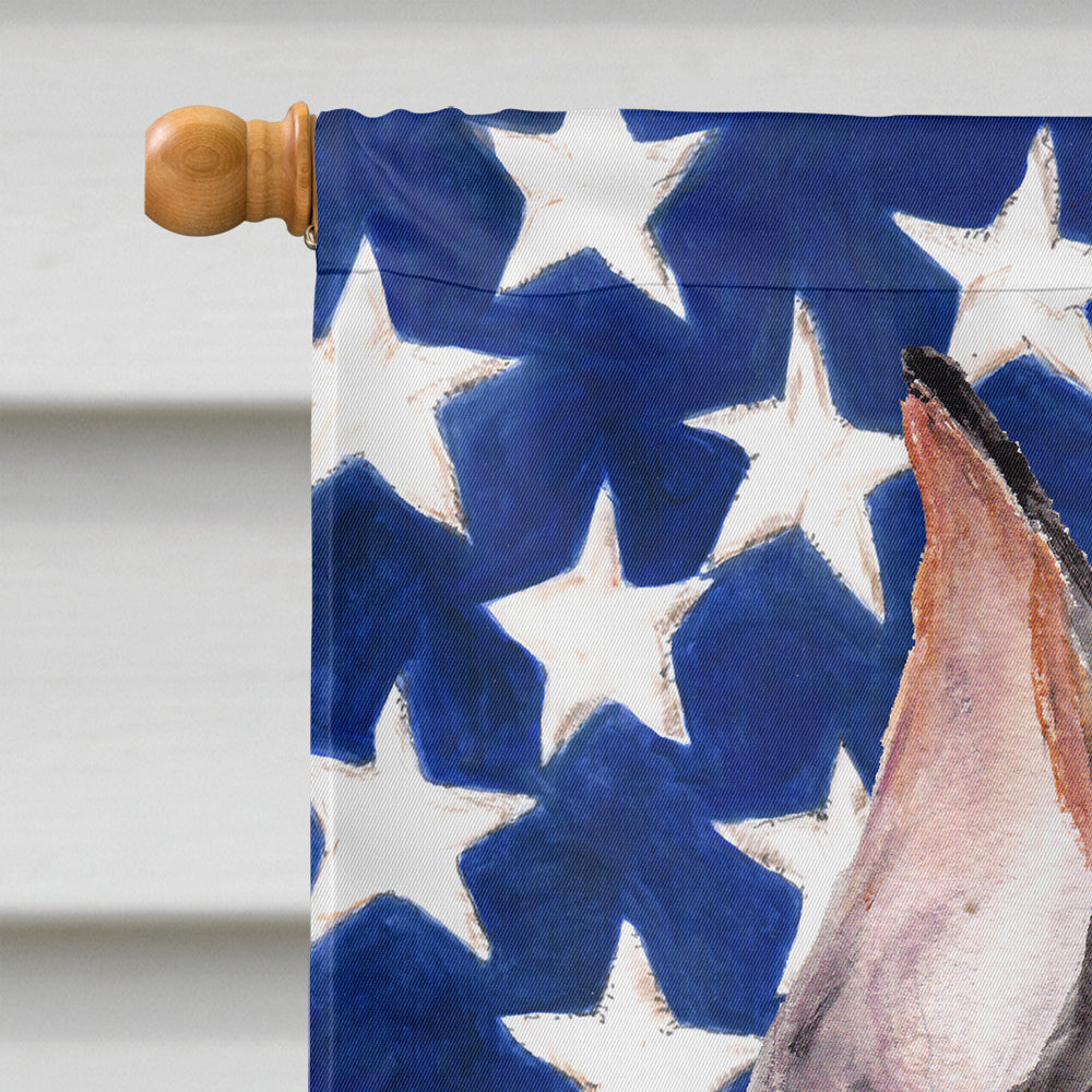 German Pinscher with American Flag USA House Flag 28x40 Porch Sleeve Pole Decorative Outside Yard Banner Artwork Wall Hanging, Polyester