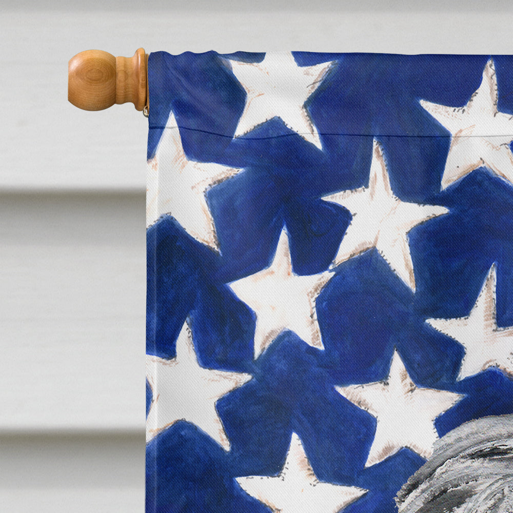 Scottish Deerhound with American Flag USA House Flag 28x40 Porch Sleeve Pole Decorative Outside Yard Banner Artwork Wall Hanging, Polyester