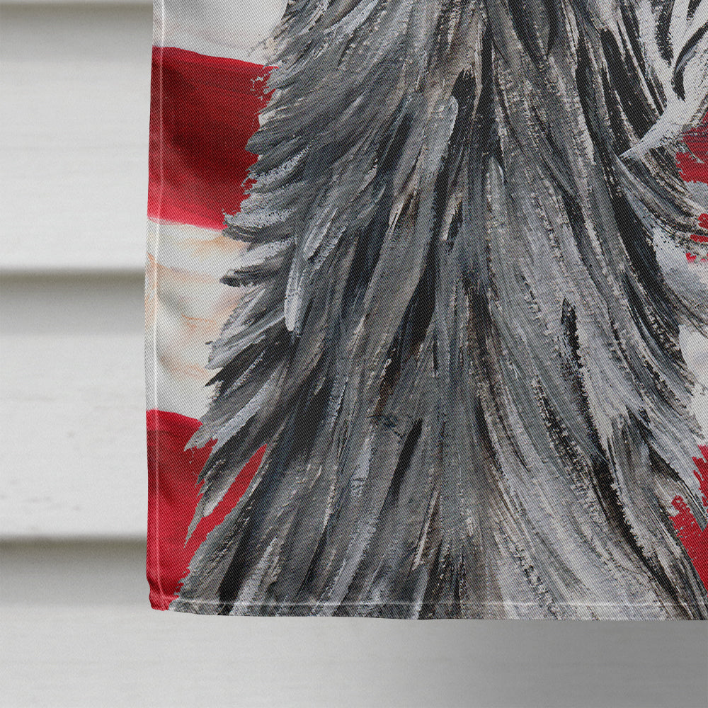 Scottish Deerhound with American Flag USA House Flag 28x40 Porch Sleeve Pole Decorative Outside Yard Banner Artwork Wall Hanging, Polyester