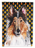Collie Candy Corn Halloween House Flag 28x40 Porch Sleeve Pole Decorative Outside Yard Banner Artwork Wall Hanging, Polyester