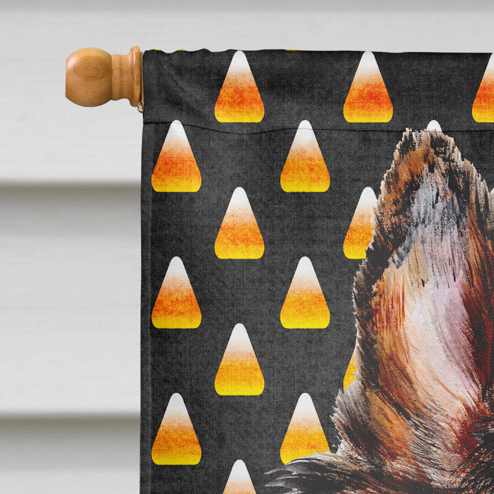 Collie Candy Corn Halloween House Flag 28x40 Porch Sleeve Pole Decorative Outside Yard Banner Artwork Wall Hanging, Polyester