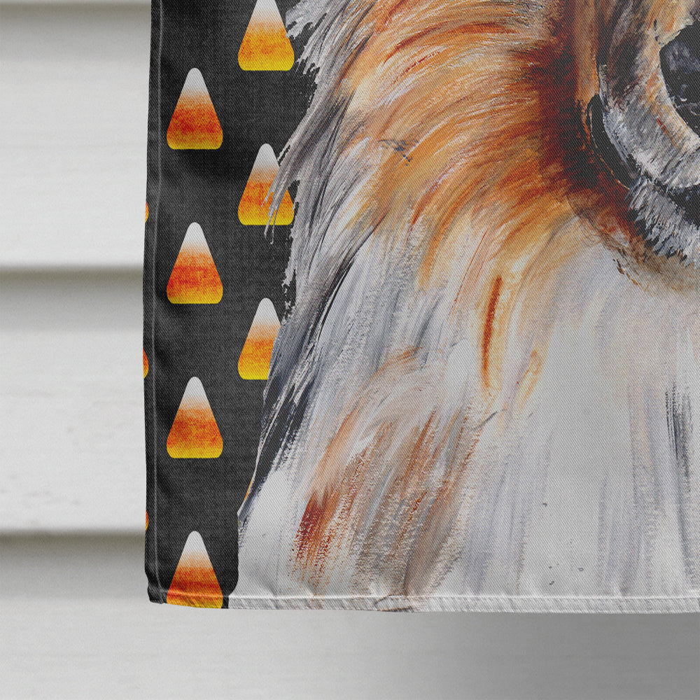 Collie Candy Corn Halloween House Flag 28x40 Porch Sleeve Pole Decorative Outside Yard Banner Artwork Wall Hanging, Polyester