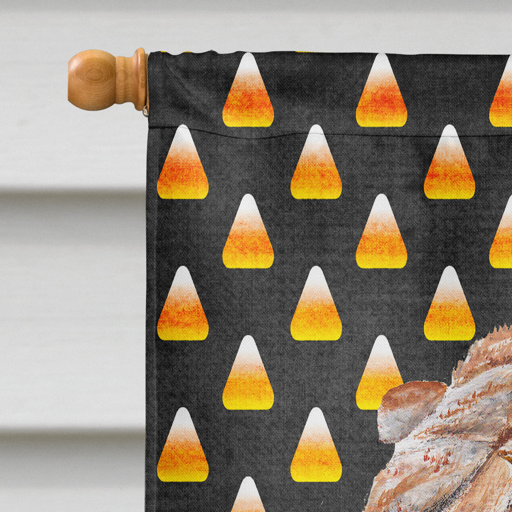 Shar Pei Candy Corn Halloween House Flag 28x40 Porch Sleeve Pole Decorative Outside Yard Banner Artwork Wall Hanging, Polyester