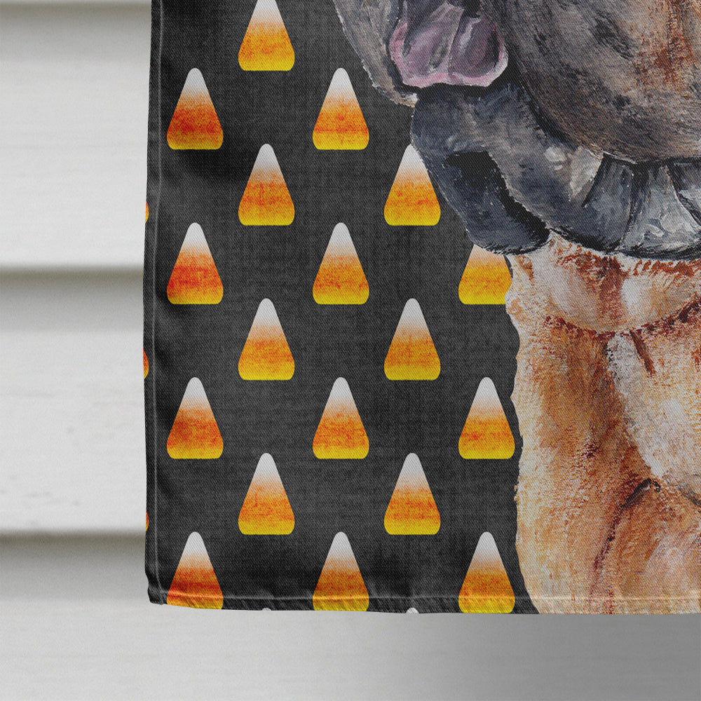 Shar Pei Candy Corn Halloween House Flag 28x40 Porch Sleeve Pole Decorative Outside Yard Banner Artwork Wall Hanging, Polyester