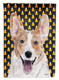 Cardigan Corgi Candy Corn Halloween House Flag 28x40 Porch Sleeve Pole Decorative Outside Yard Banner Artwork Wall Hanging, Polyester
