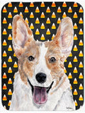 Cardigan Corgi Candy Corn Halloween Cutting Board Tempered Glass Kitchen Cutting Surface, Heat Resistant Chopping, Non-Slip Feet, Food Prep & Serving
