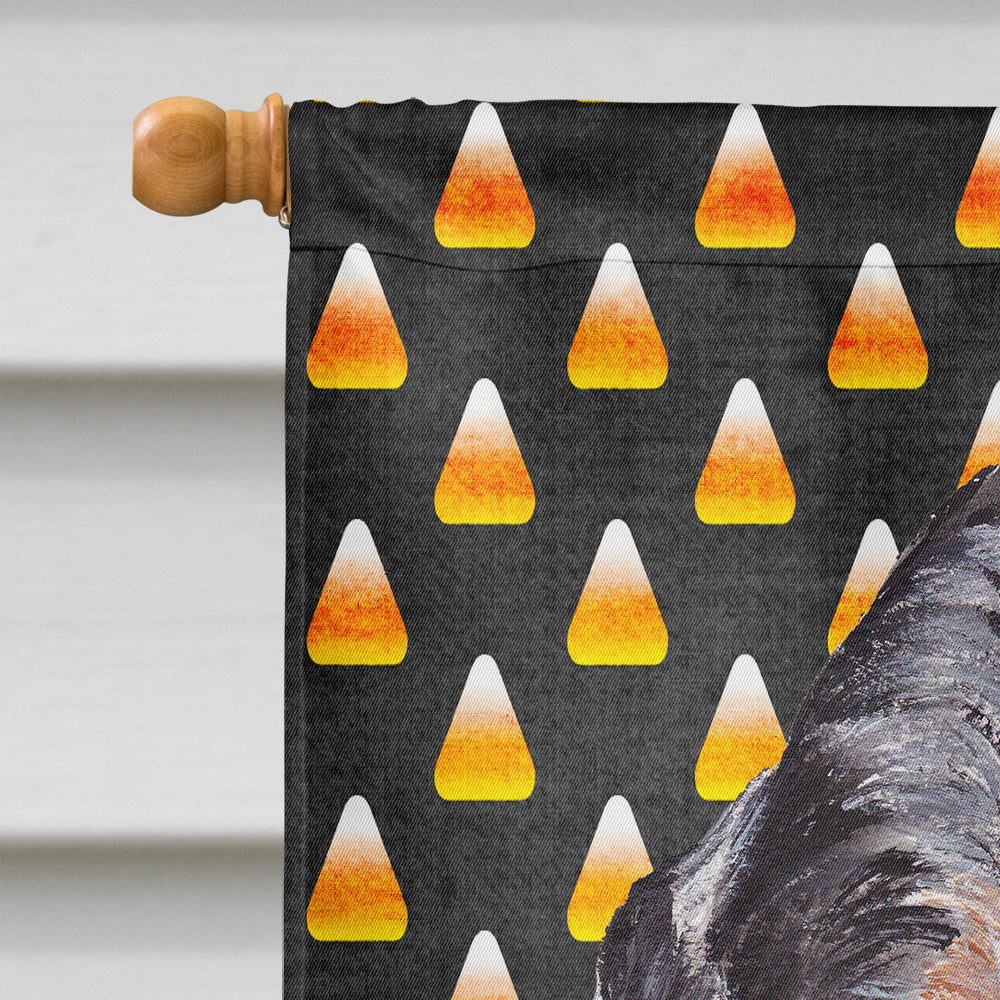 Blue Tick Coonhound Candy Corn Halloween House Flag 28x40 Porch Sleeve Pole Decorative Outside Yard Banner Artwork Wall Hanging, Polyester