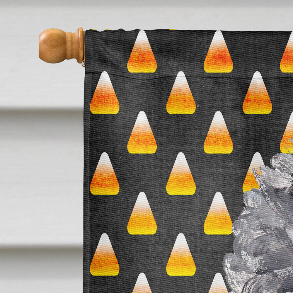 Black Standard Poodle Candy Corn Halloween House Flag 28x40 Porch Sleeve Pole Decorative Outside Yard Banner Artwork Wall Hanging, Polyester