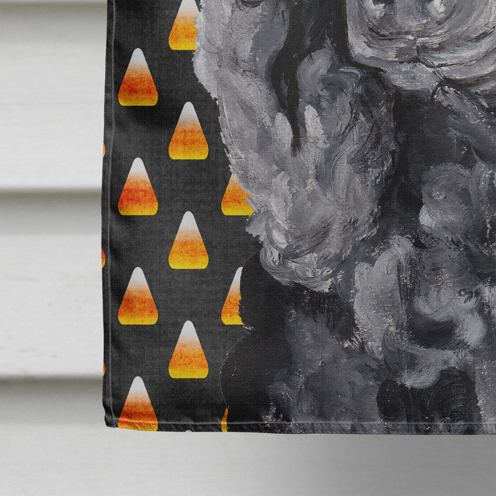 Black Standard Poodle Candy Corn Halloween House Flag 28x40 Porch Sleeve Pole Decorative Outside Yard Banner Artwork Wall Hanging, Polyester