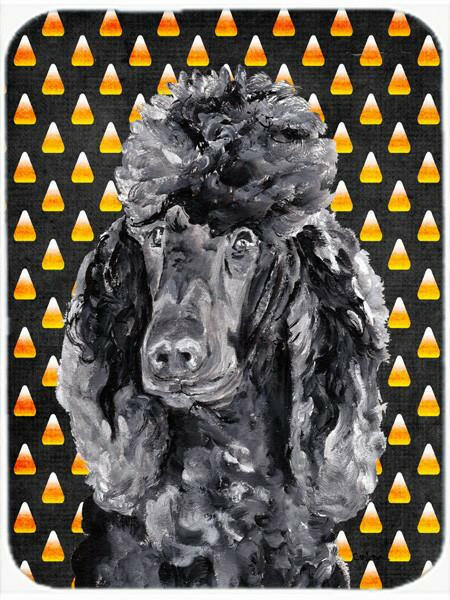 Black Standard Poodle Candy Corn Halloween Cutting Board Tempered Glass Kitchen Cutting Surface, Heat Resistant Chopping, Non-Slip Feet, Food Prep & Serving