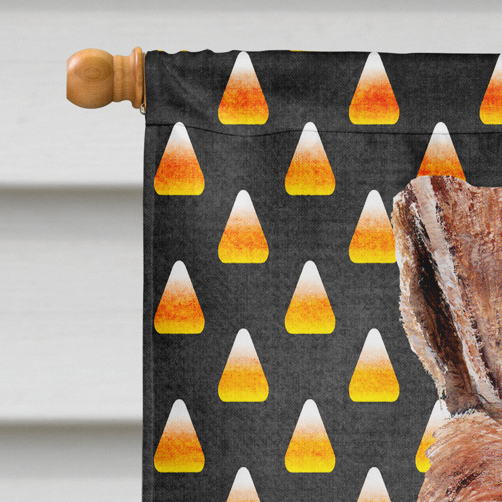 Wire Fox Terrier Candy Corn Halloween House Flag 28x40 Porch Sleeve Pole Decorative Outside Yard Banner Artwork Wall Hanging, Polyester
