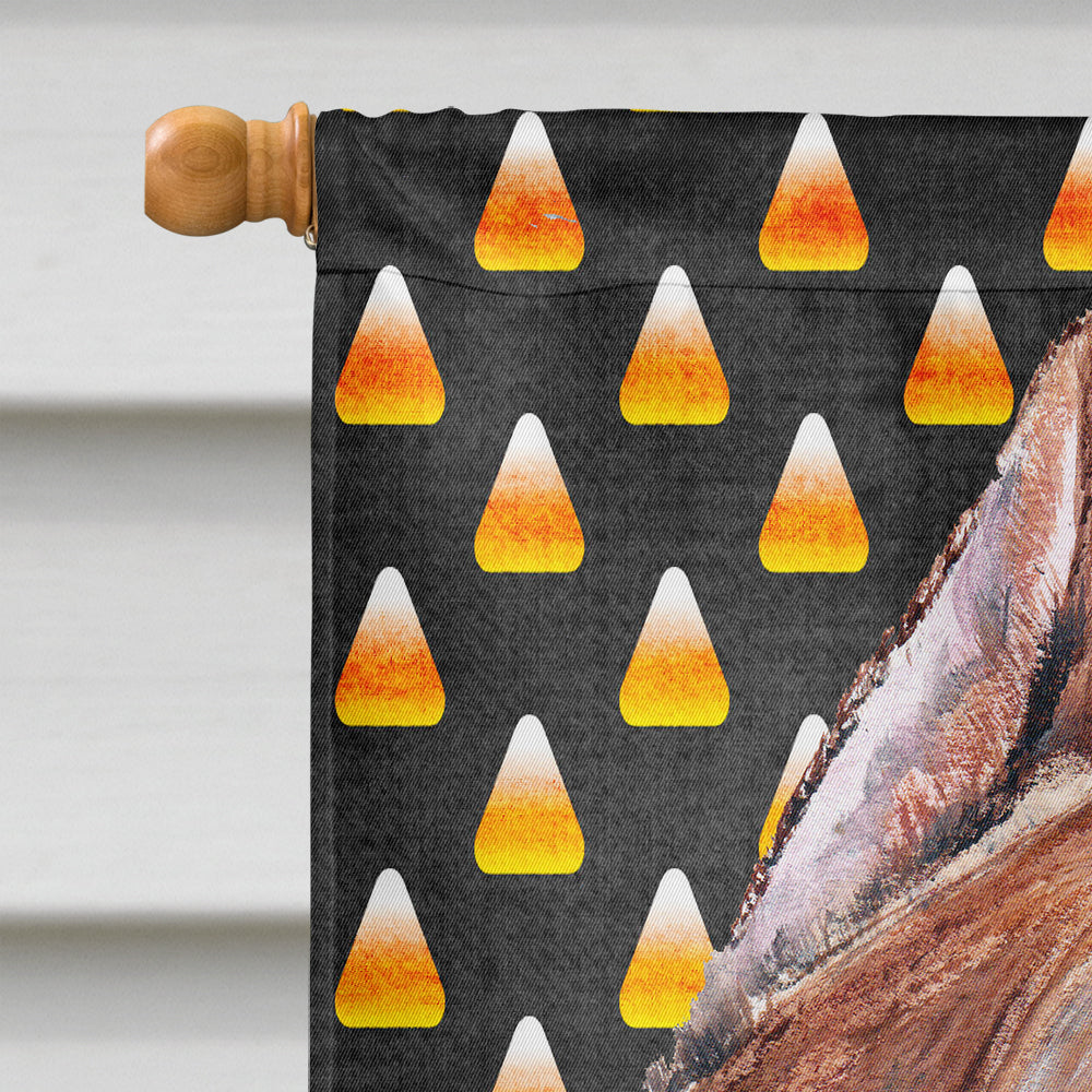 Staffordshire Bull Terrier Staffie Candy Corn Halloween House Flag 28x40 Porch Sleeve Pole Decorative Outside Yard Banner Artwork Wall Hanging, Polyester