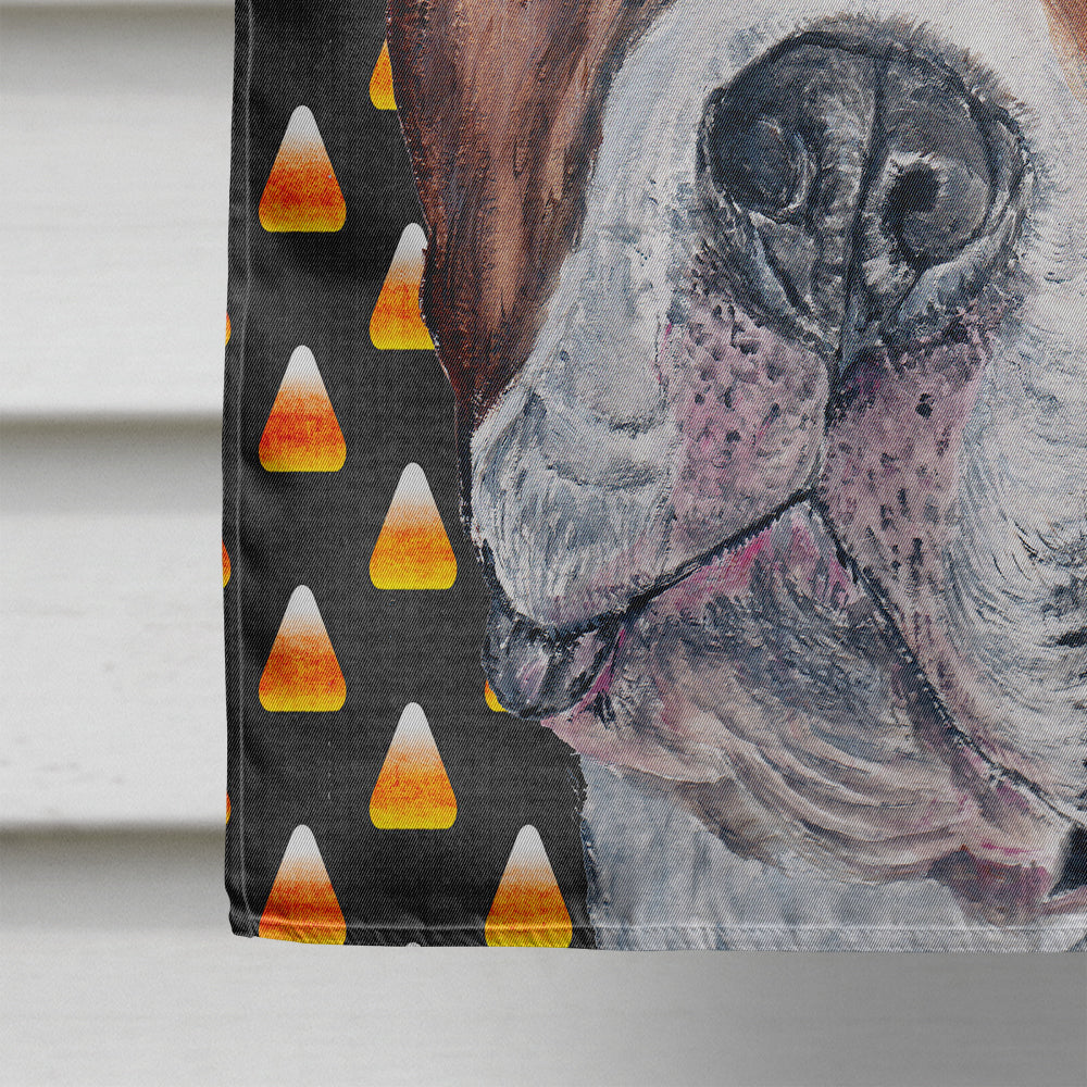 Staffordshire Bull Terrier Staffie Candy Corn Halloween House Flag 28x40 Porch Sleeve Pole Decorative Outside Yard Banner Artwork Wall Hanging, Polyester