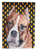 Staffordshire Bull Terrier Staffie Candy Corn Halloween House Flag 28x40 Porch Sleeve Pole Decorative Outside Yard Banner Artwork Wall Hanging, Polyester